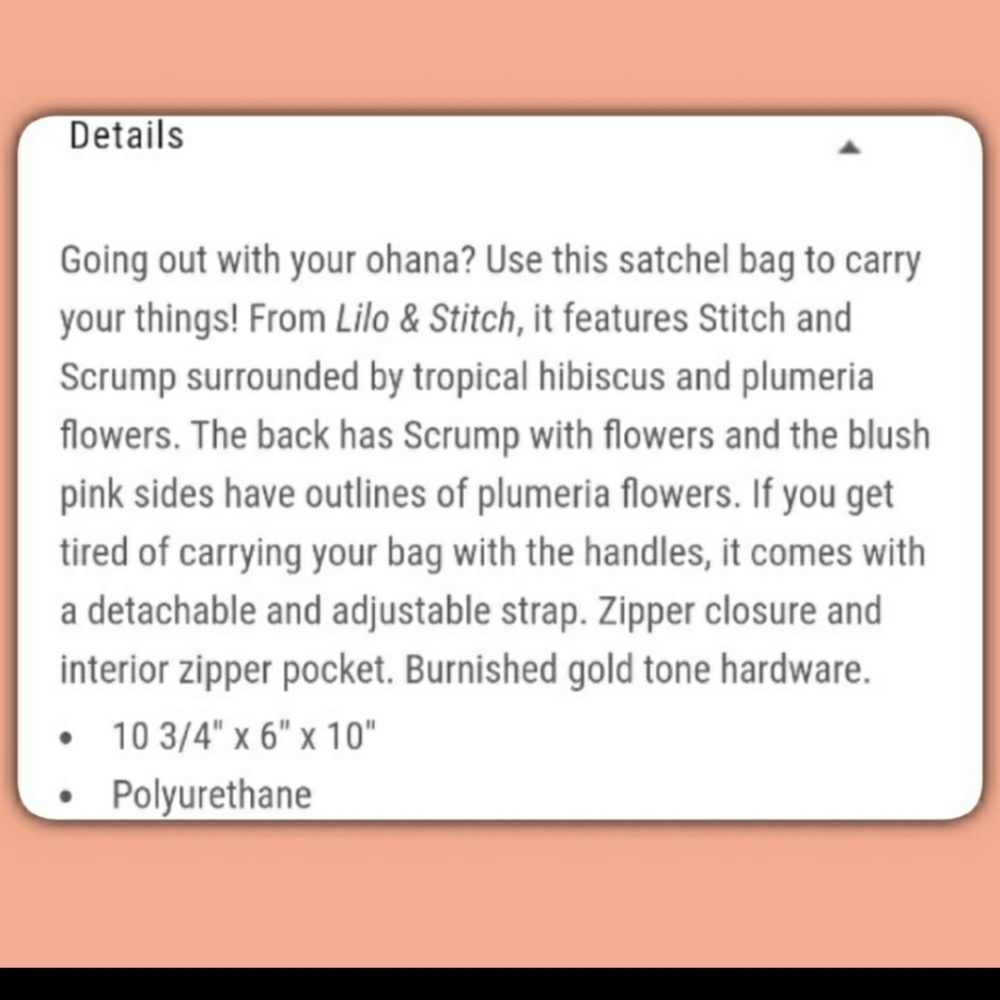 NWT Loungefly Lilo and Stitch Floral Satchel - Picture 9 of 11